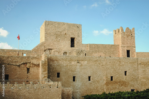 Walls of Ribat of Monastir coastal city, Sahel area in Tunisia