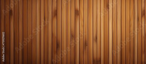 A closeup of a brown hardwood wall with an amber wood stain  showcasing a striped pattern. The flooring is treated with varnish for a glossy finish