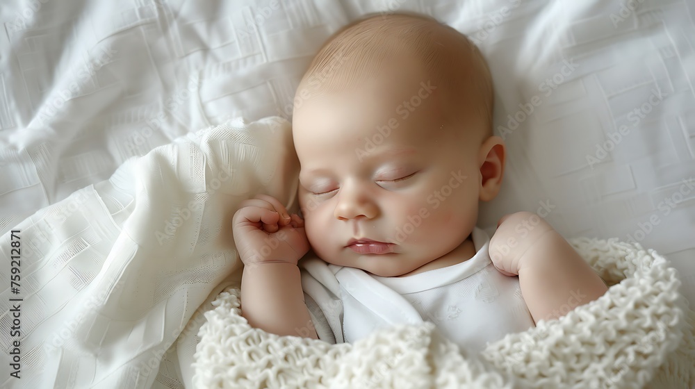 Newborn. Baby sleeping on a white background
Newborn. Baby sleeping on a white background