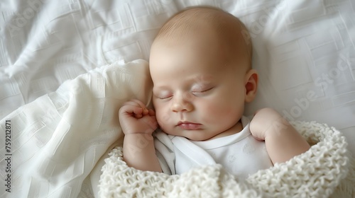 
Newborn. Baby sleeping on a white background