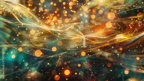 Swirling lights and bubbles create a blurry and mesmerizing effect in this captivating scene