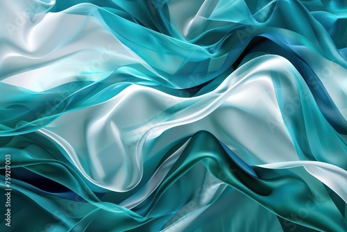 digital art wavy image in blue and white