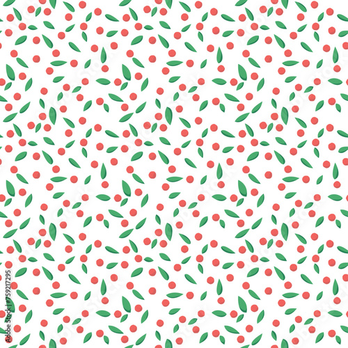 seamless cranberry pattern simple colors and shapes