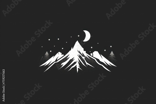 company logo with a mountain and mountain design image black and white