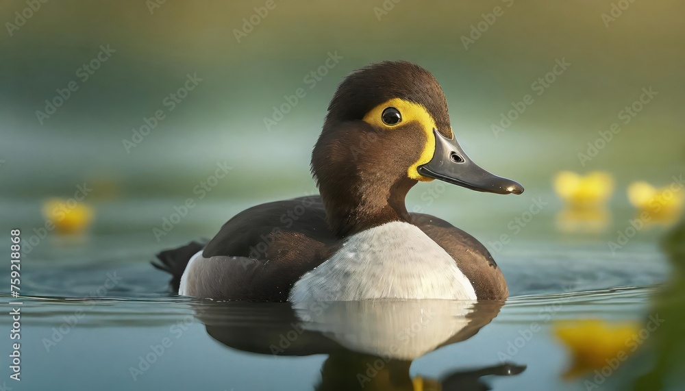 Obraz premium This female Tufted Duck has yellow eyes , high quality photo