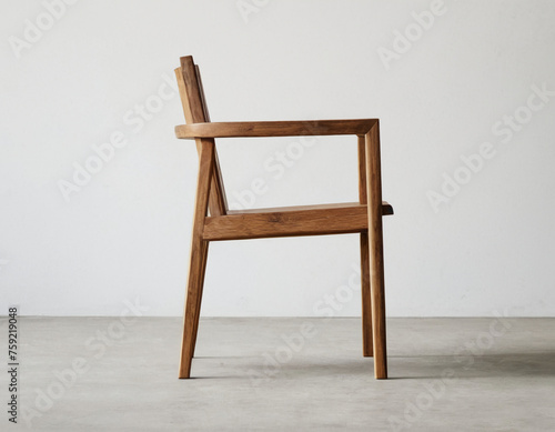 wooden chair on white background