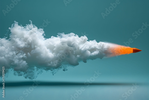 Orange and White Pencil Flying Through the Air