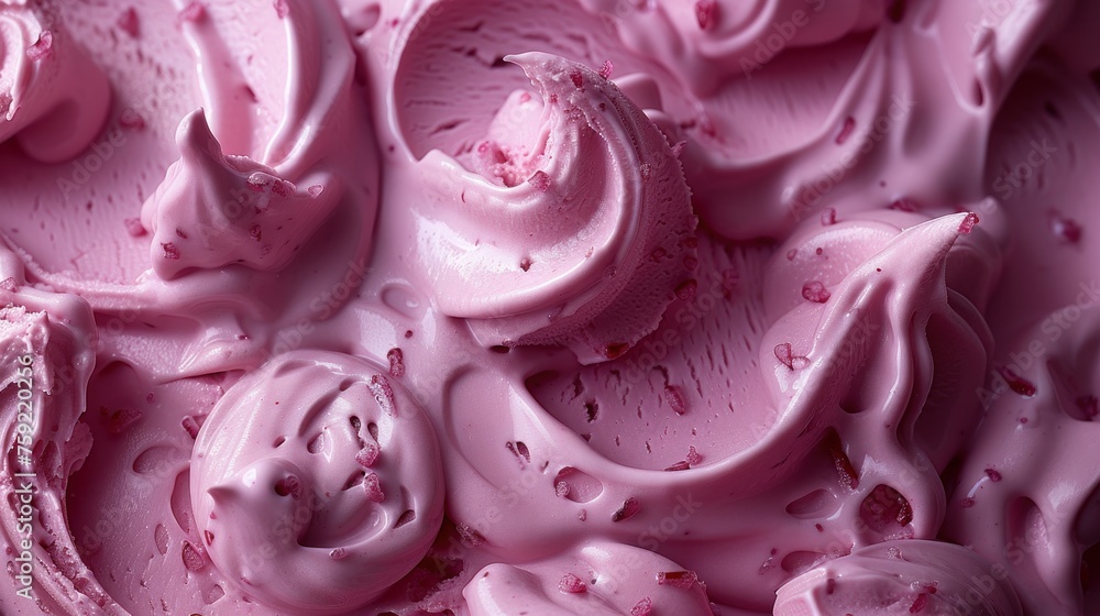 a close up of a pink cake with icing and pink icing on the top of the icing. a close up of a pink cake with icing and pink icing on the top of the icing.