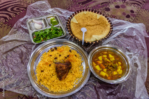 Meal in a local restaurant in Saudi Arabia
