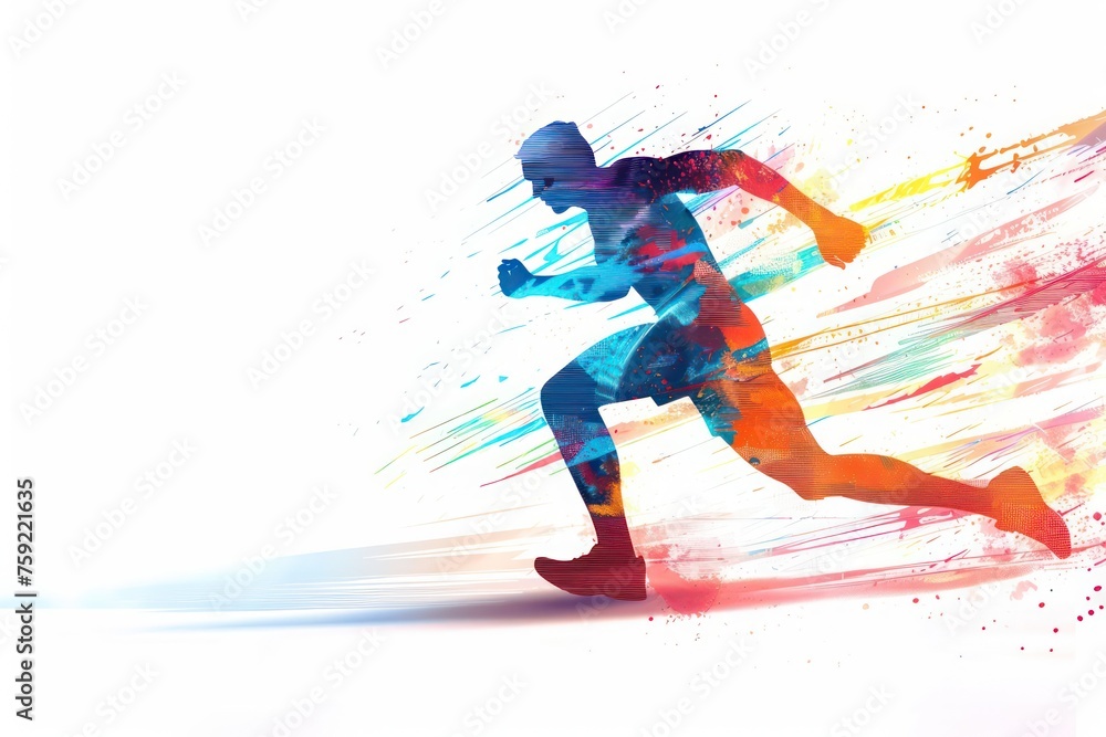 elegant illustration of a sporty man running