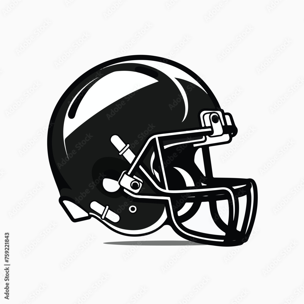 Football Helmet Logo Monochrome Sport Design flat v