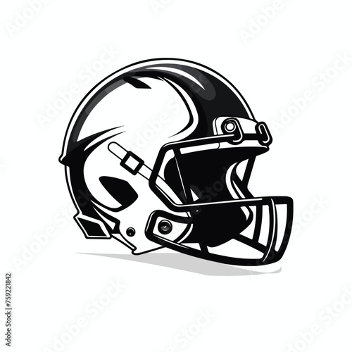 Football Helmet Logo Monochrome Sport Design flat v
