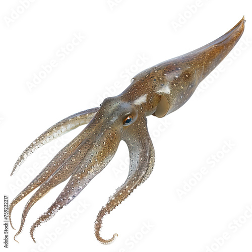 Squid isolated on white or transparent background