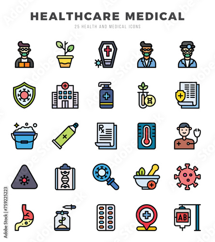 icons set. HEALTHCARE MEDICAL for web. app. vector illustration.