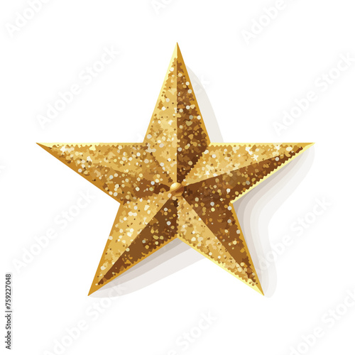 golden glittering star shaped christmas ornament ve