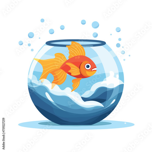 Goldfish making a leap of faith to a bigger fishbow