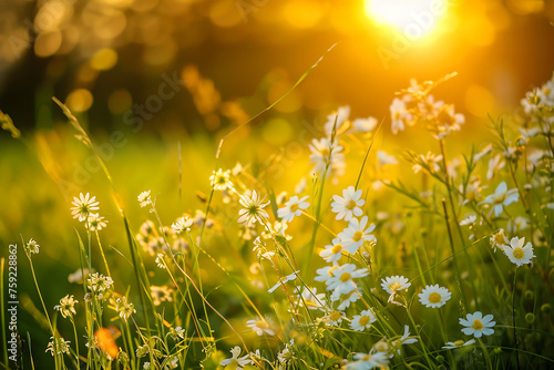 Sunlit Field of Flowers © Maksym