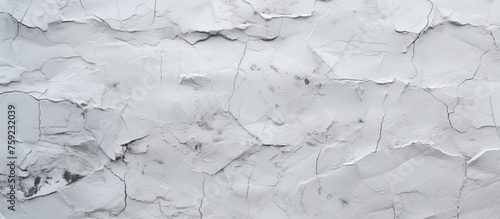 A closeup shot of a white wall with a marble texture resembling a freezing snowy landscape. The monochrome pattern creates a grey and wood flooring effect
