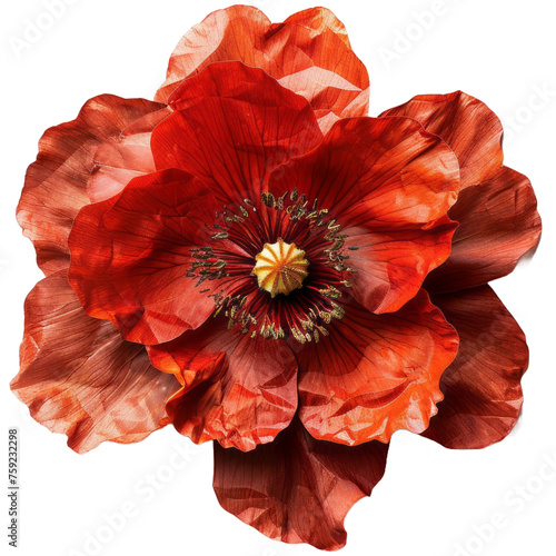 Elegant red poppy flower. Memorial day symbol.