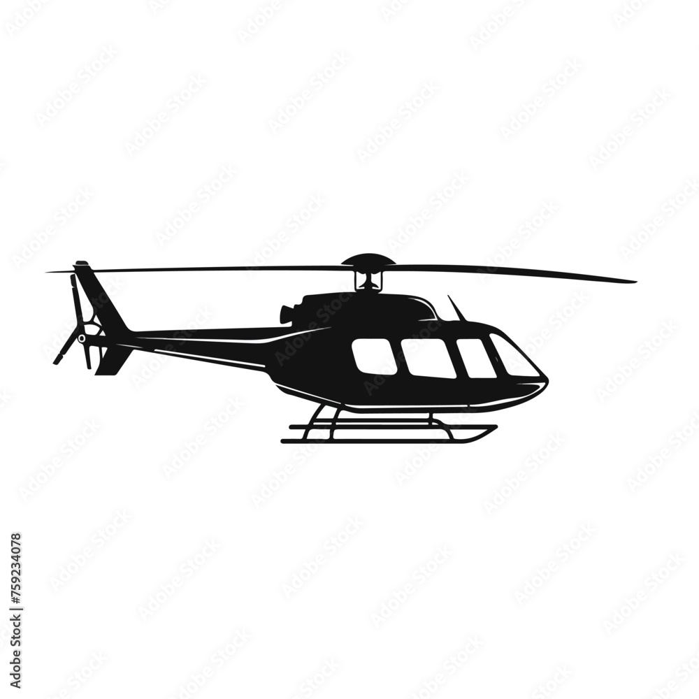 Helicopter Logo Monochrome Design Style flat vector