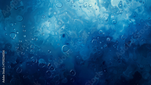 backdrop Water drops on a deep blue background with gradation and highlights