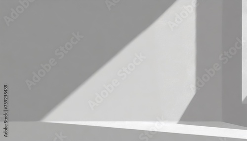 minimal abstract light grey background for product presentation shadow and light from windows on plaster wall © William