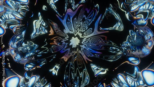 Abstract kaleidoscopic art with intricate patterns photo