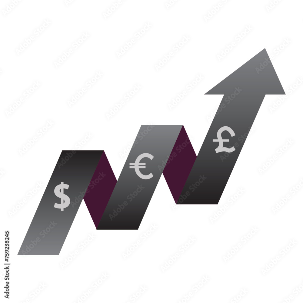 Growing graph set. Business chart with arrow. Vector illustration Growing graph set. Business chart with arrow. Vector illustration
