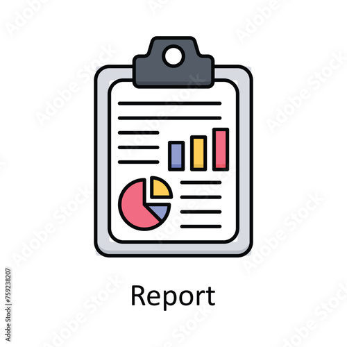 Report vector filled outline icon design illustration. Manufacturing units symbol on White background EPS 10 File