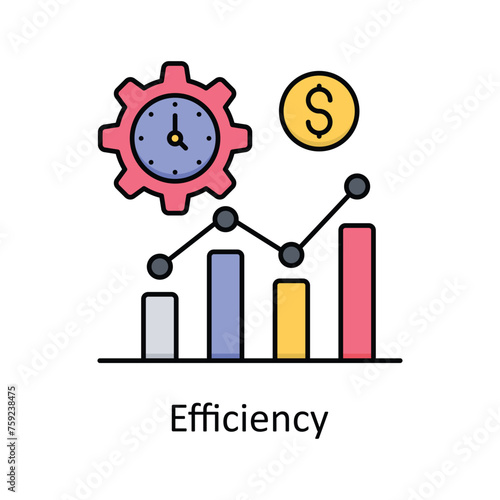 Efficiency vector filled outline icon design illustration. Manufacturing units symbol on White background EPS 10 File