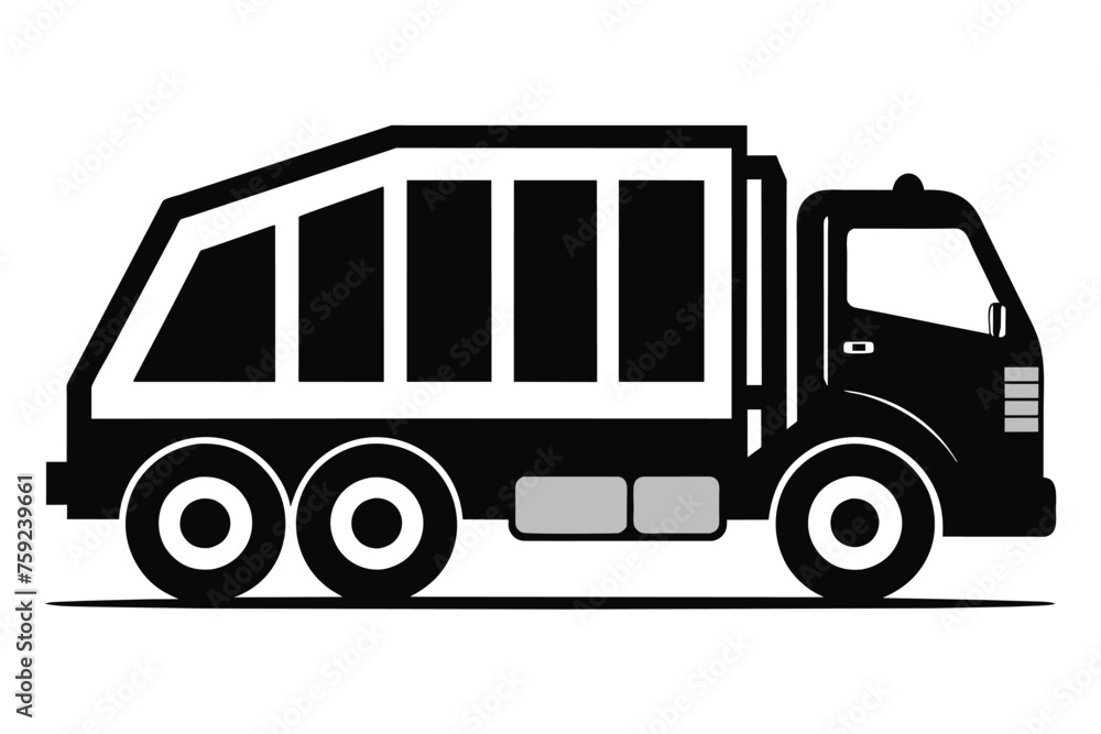 Garbage truck vector art illustration 