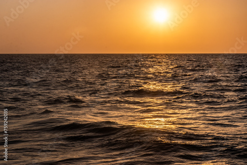 Sunset at the sea in Jeddah, Saudi Arabia