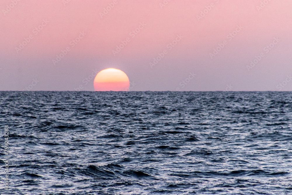 Sunset at the sea in Jeddah, Saudi Arabia
