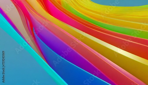 colorful waves abstract background in 3d render