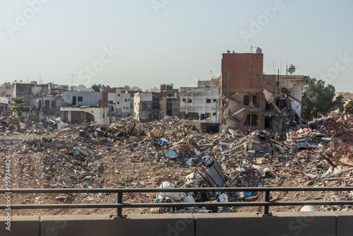 Old neigborhood being demolished in Jeddah, Saudi Arabia photo