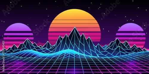 Vibrant Neon Wave Background