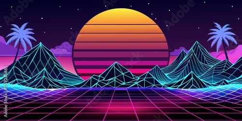 Vibrant Neon Wave Background
