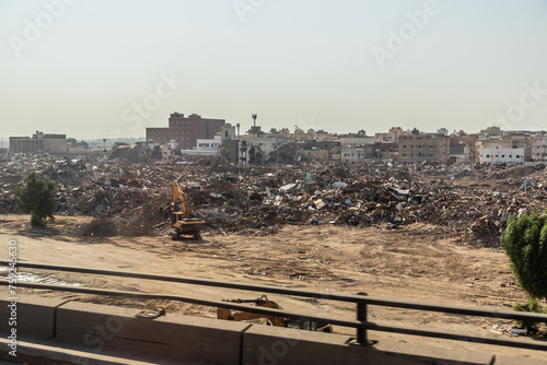 Old neigborhood of  Jeddah being demolished, Saudi Arabia photo