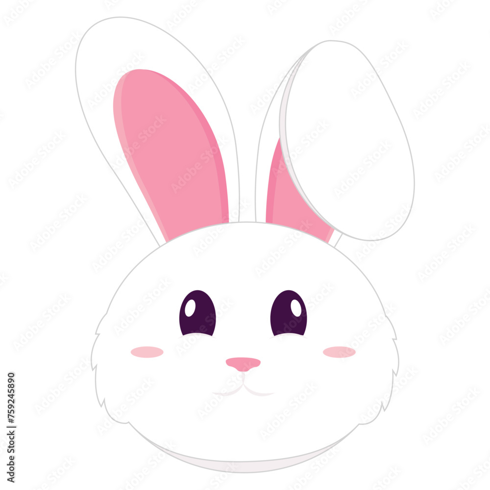 Fototapeta premium Cute bunny cartoon character Easter season Vector