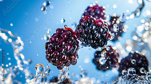Cluster of Berries Floating in Water