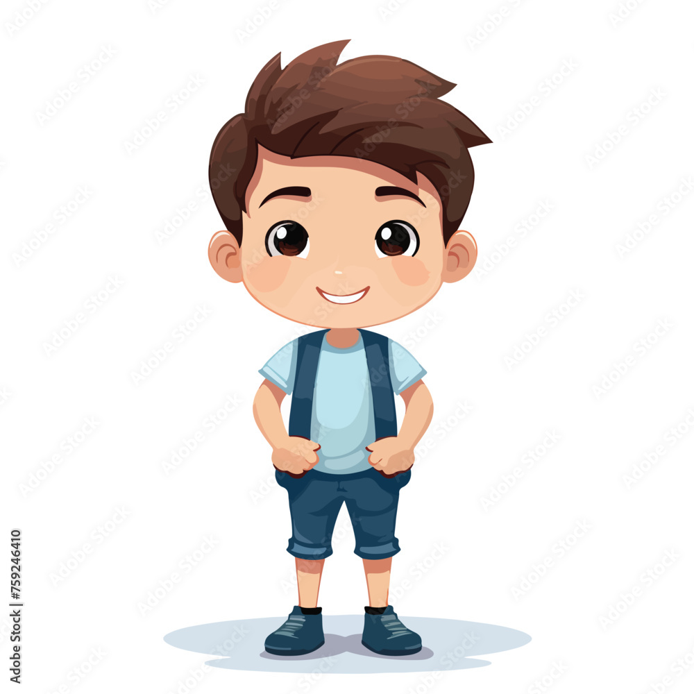 illustration of a boy on a white background flat ve