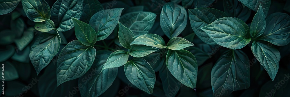 Green leaves background. Tropical leaves texture. Green leaves background. Top view