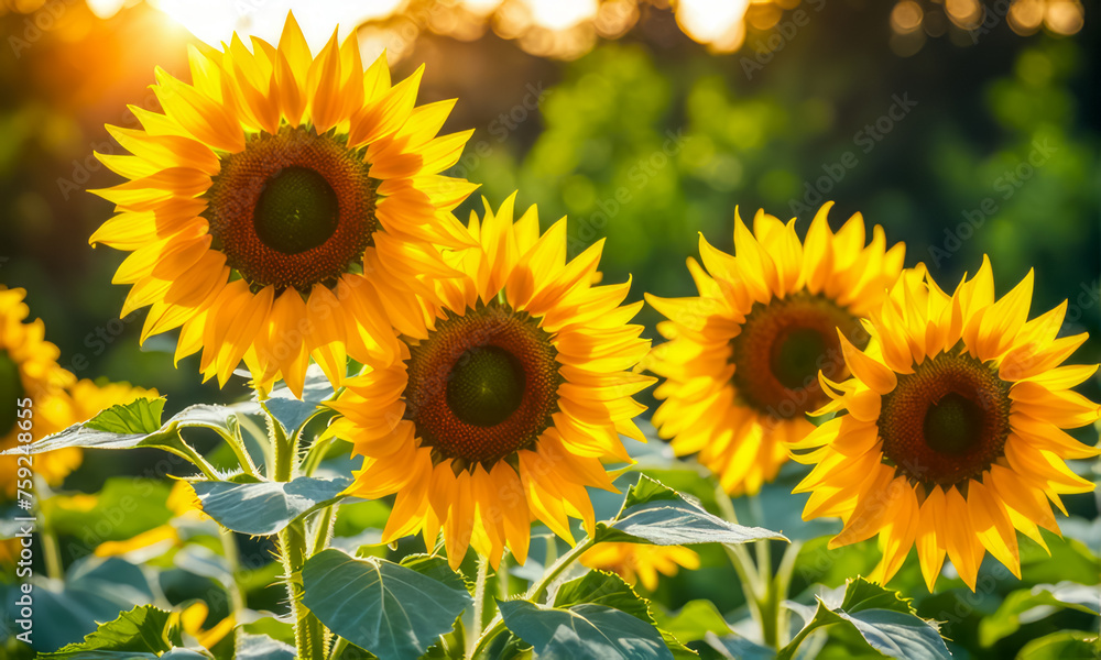 sunflower field in summer background