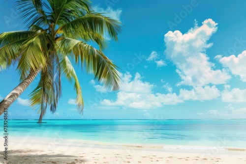 palm trees on the beach © Maksym Dykha