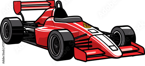 Formula Car Vector Illustration Taking a Hairpin Turn
