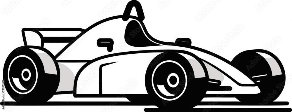 Formula Car Vector Illustration in a Retro 8-Bit Style