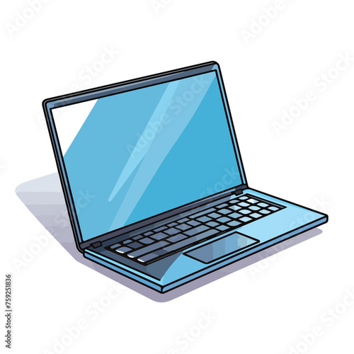 Illustration of a notebook computer flat vector ill