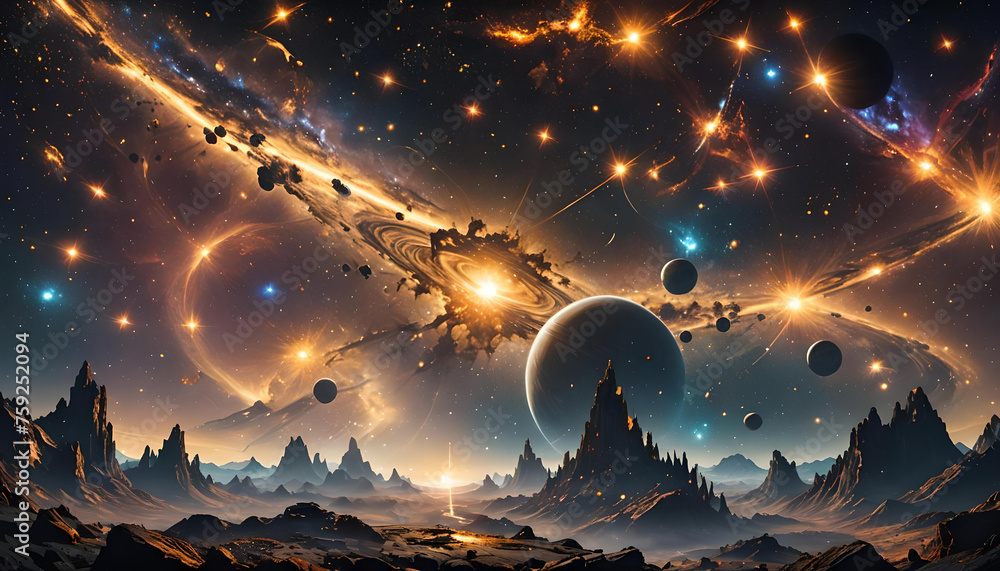 Hintergründe und Vorlagen kosmischer Weite mit Planeten Sonnen Sternen und Galaxien in bunten Farben leuchtend glühend hell wie andere Dimensionen im Universum All Welt Astronomie Ferne Galaxie Nacht Hintergründe und Vorlagen kosmischer Weite mit Planeten Sonnen Sternen und Galaxien in bunten Farben leuchtend glühend hell wie andere Dimensionen im Universum All Welt Astronomie Ferne Galaxie Nacht