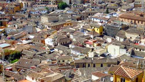 Toledo aerial view houses roofs historic city corpus tourism vacations