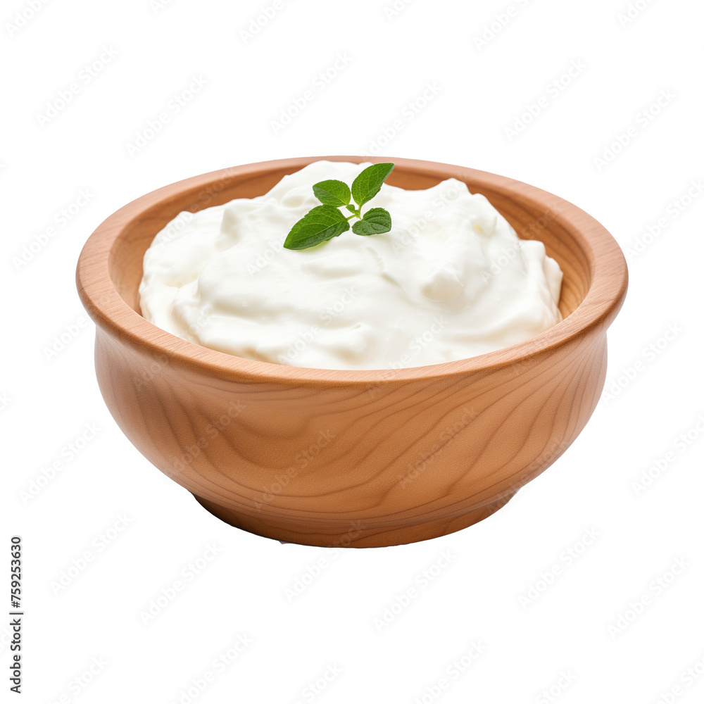 Curd in Wooden Bowl Isolated Transparent PNG Format Curd in Wooden Bowl Isolated Transparent PNG Format